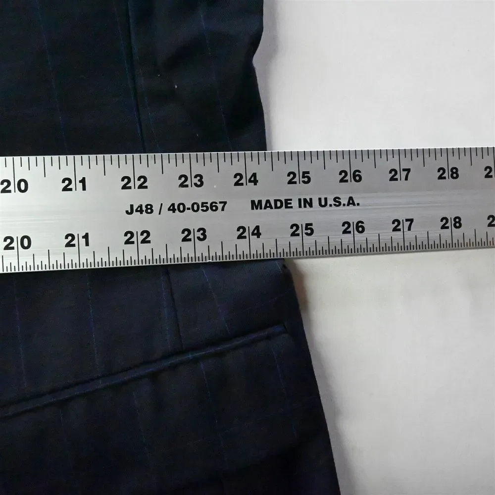 Hart Schaffner Marx 48R Blue Plaid 100% Wool USA Mens‎ Blazer Sport Coat Jacket